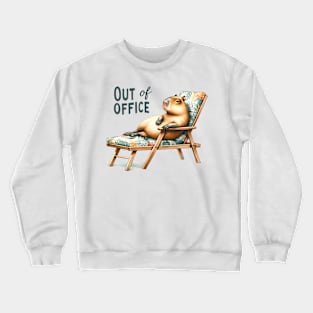 Out of Office Capybara Lounging on Chair Crewneck Sweatshirt